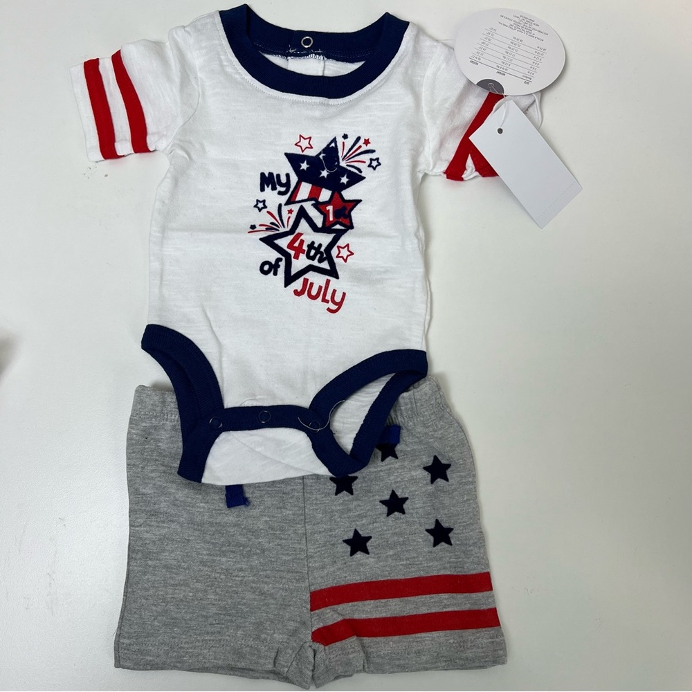 Koalakids My First 4th of July Short Set - Picture 3 of 4